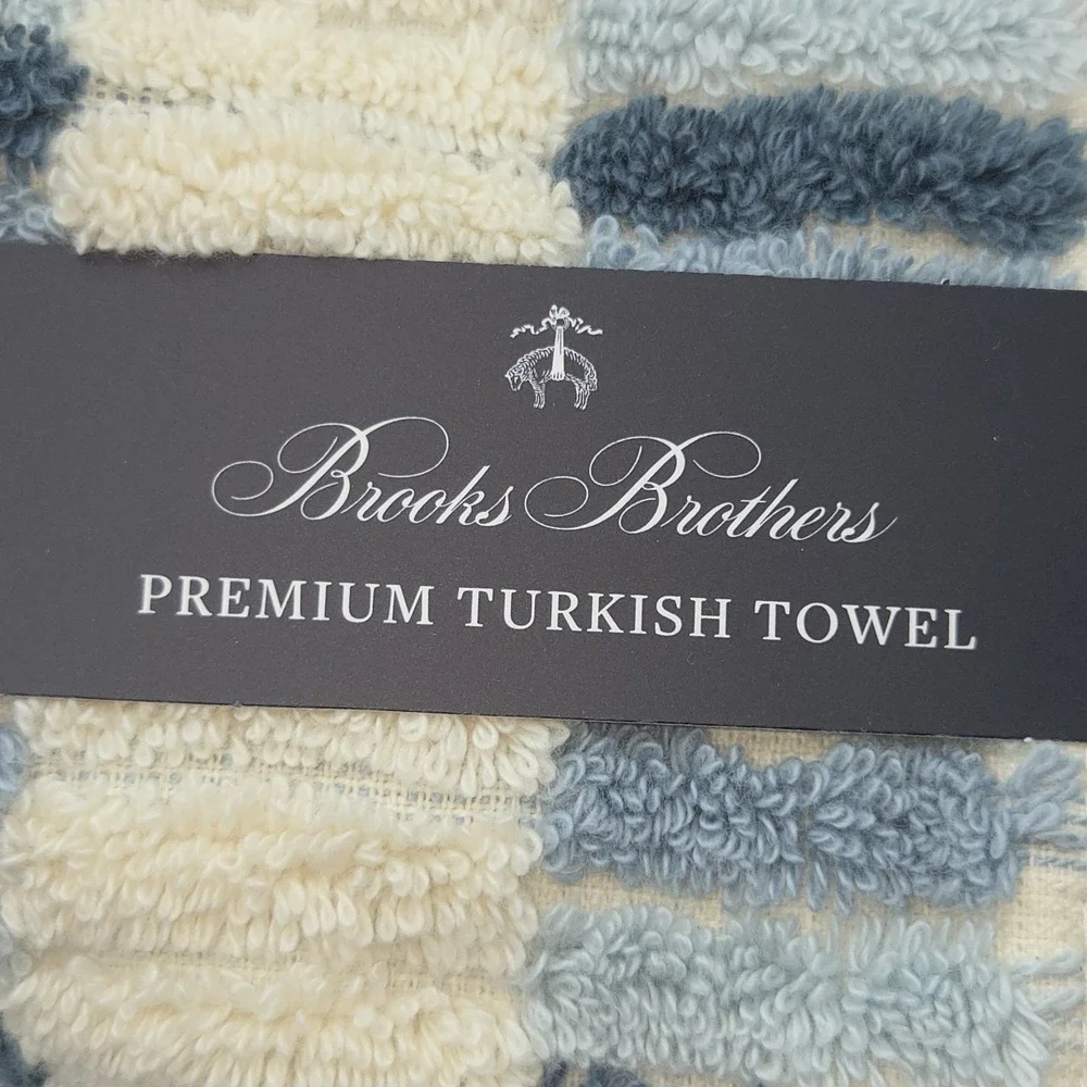 Brooks Brothers 6pc Premium Turkish Cotton Towel Set Blue 2 Bath 2 Hand 2 Tip